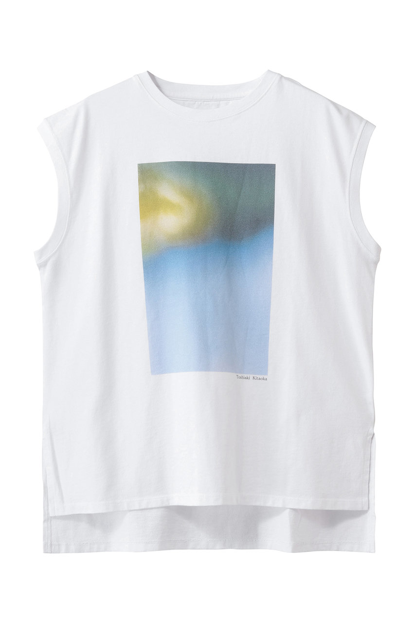 スリードッツ/three dotsのグラフィックT タンクトップ(NAVY MULTI/TK0001Y)