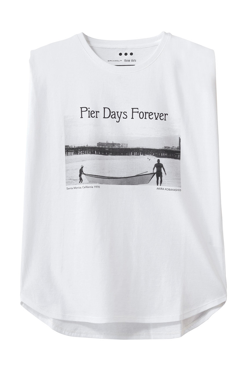 スリードッツ/three dotsのグラフィックT タンクトップ(PIER DAYS/AK0004Y)