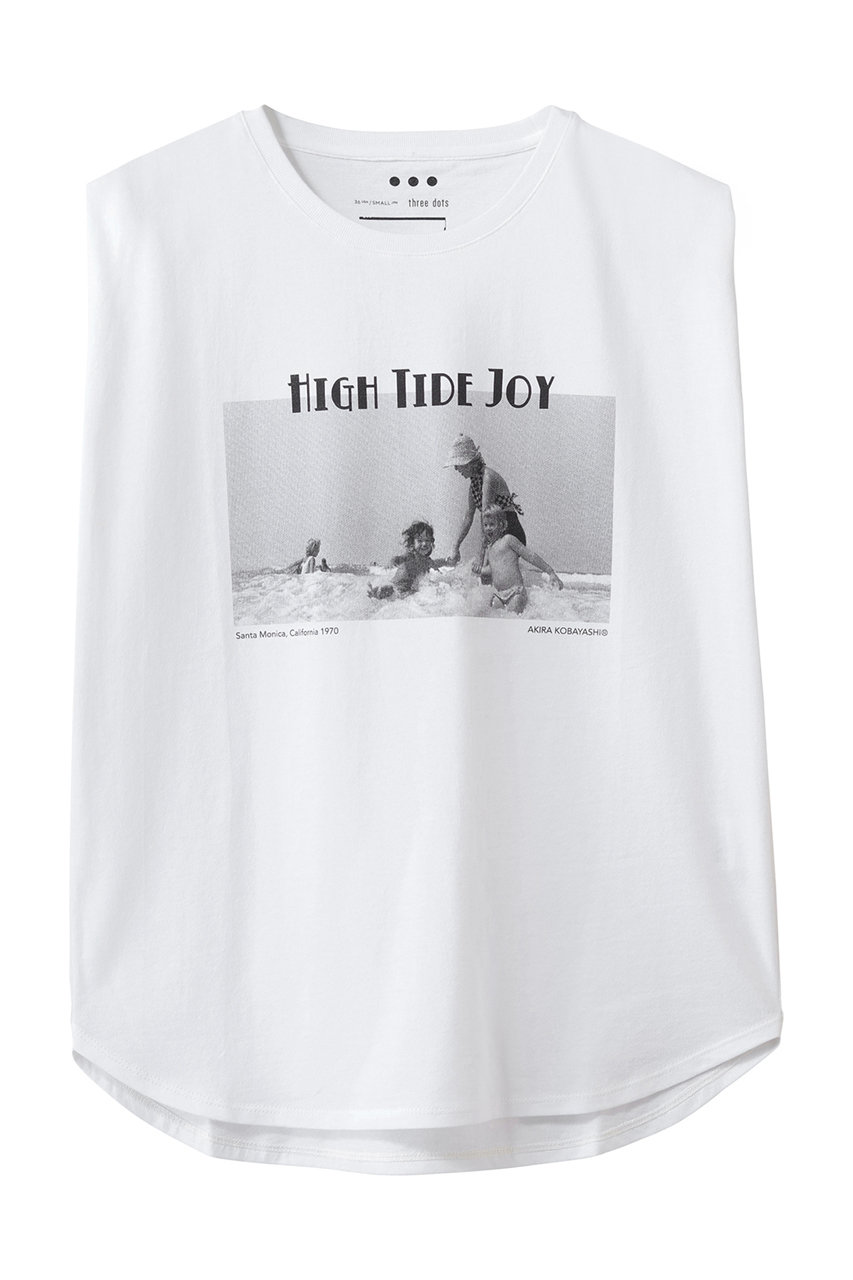 three dots グラフィックT タンクトップ (HIGH TIDE JOY, XS) スリードッツ ELLE SHOP