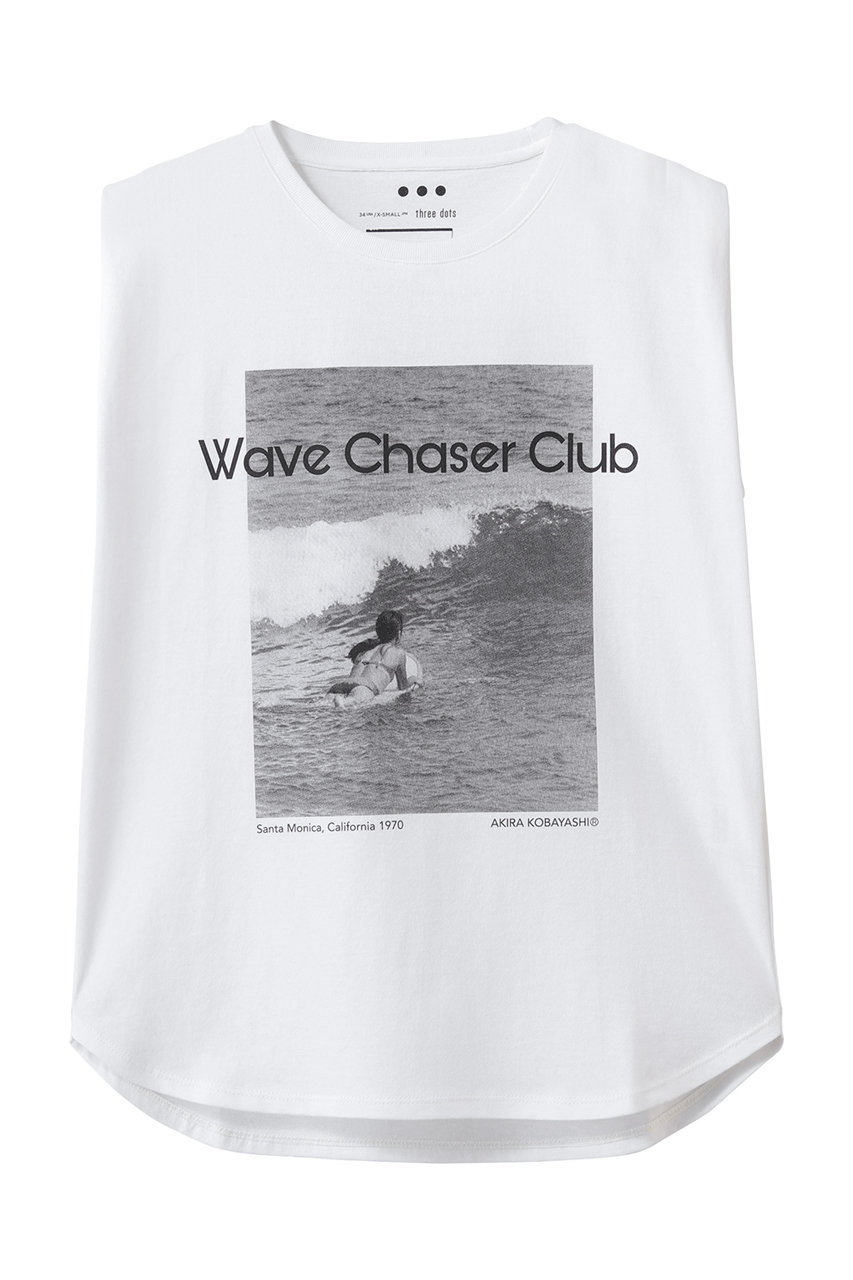 スリードッツ/three dotsのグラフィックT タンクトップ(WAVE CHASER/AK0004Y)