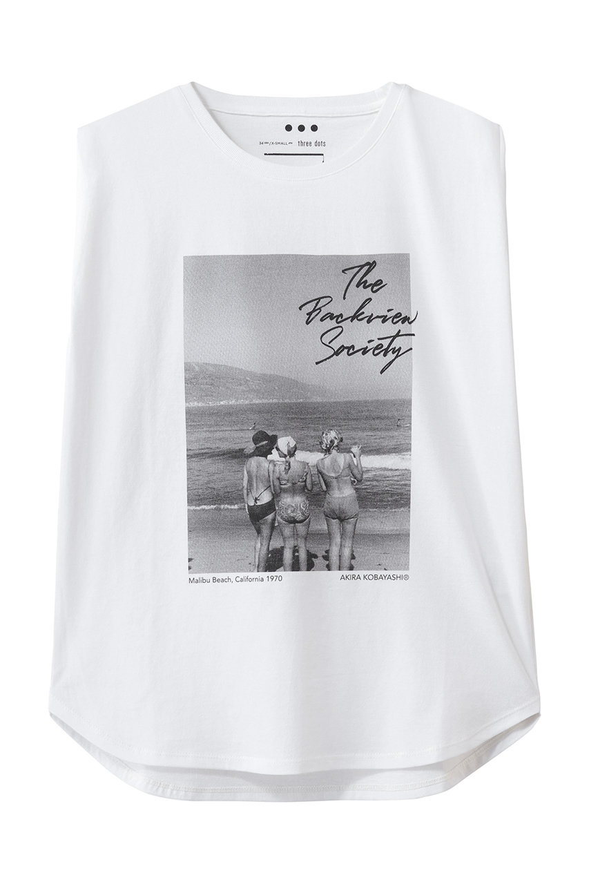 スリードッツ/three dotsのグラフィックT タンクトップ(BACK VIEW/AK0004Y)