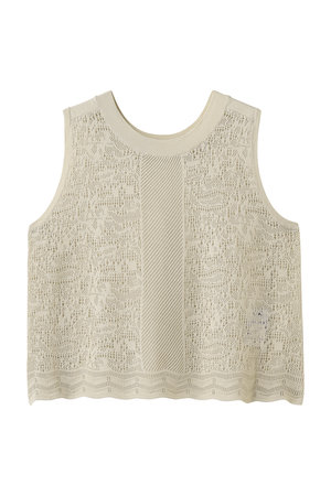 スリードッツ/three dotsのパナマレース 2WAYタンクトップ(110300/110301)