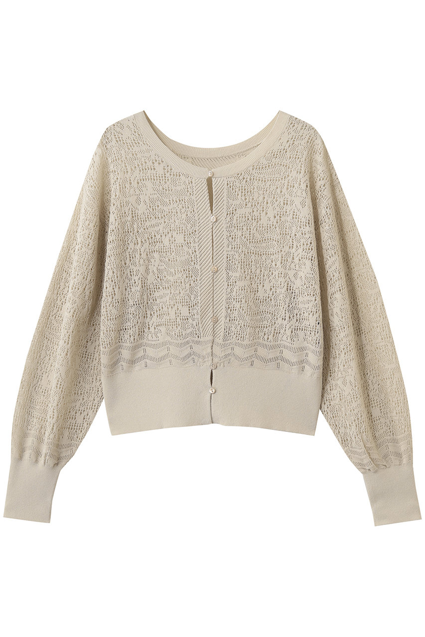 スリードッツ/three dotsのパナマレース 2WAYカーディガン(ベージュ/KS7001Y)