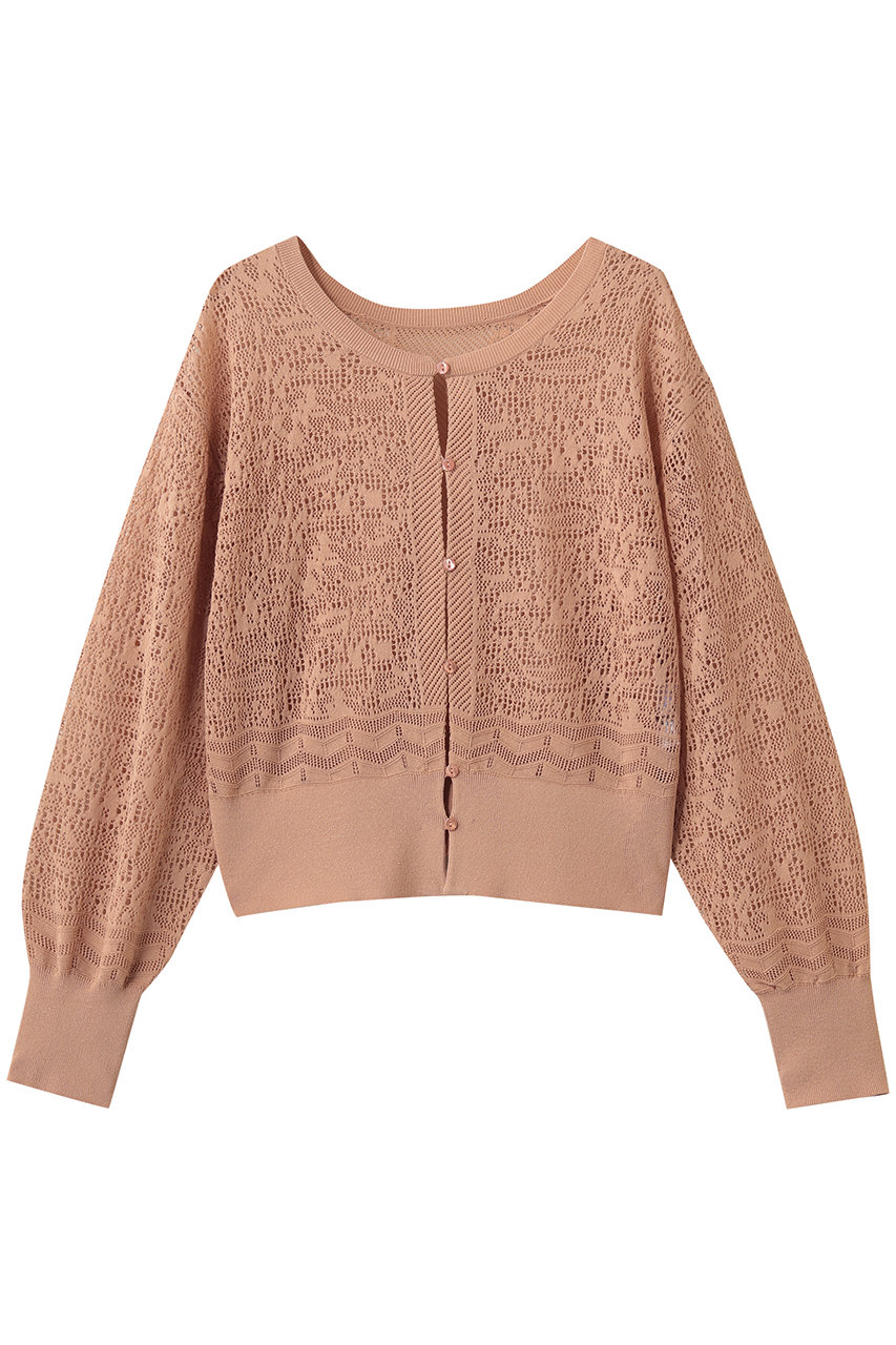 スリードッツ/three dotsのパナマレース 2WAYカーディガン(ピンク/KS7001Y)