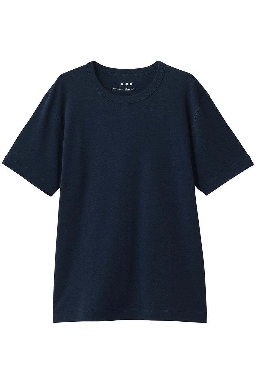 スリードッツ/three dotsの【MEN】Organic cotton knit ジョシュ(ネイビー/AG1C-631Y)