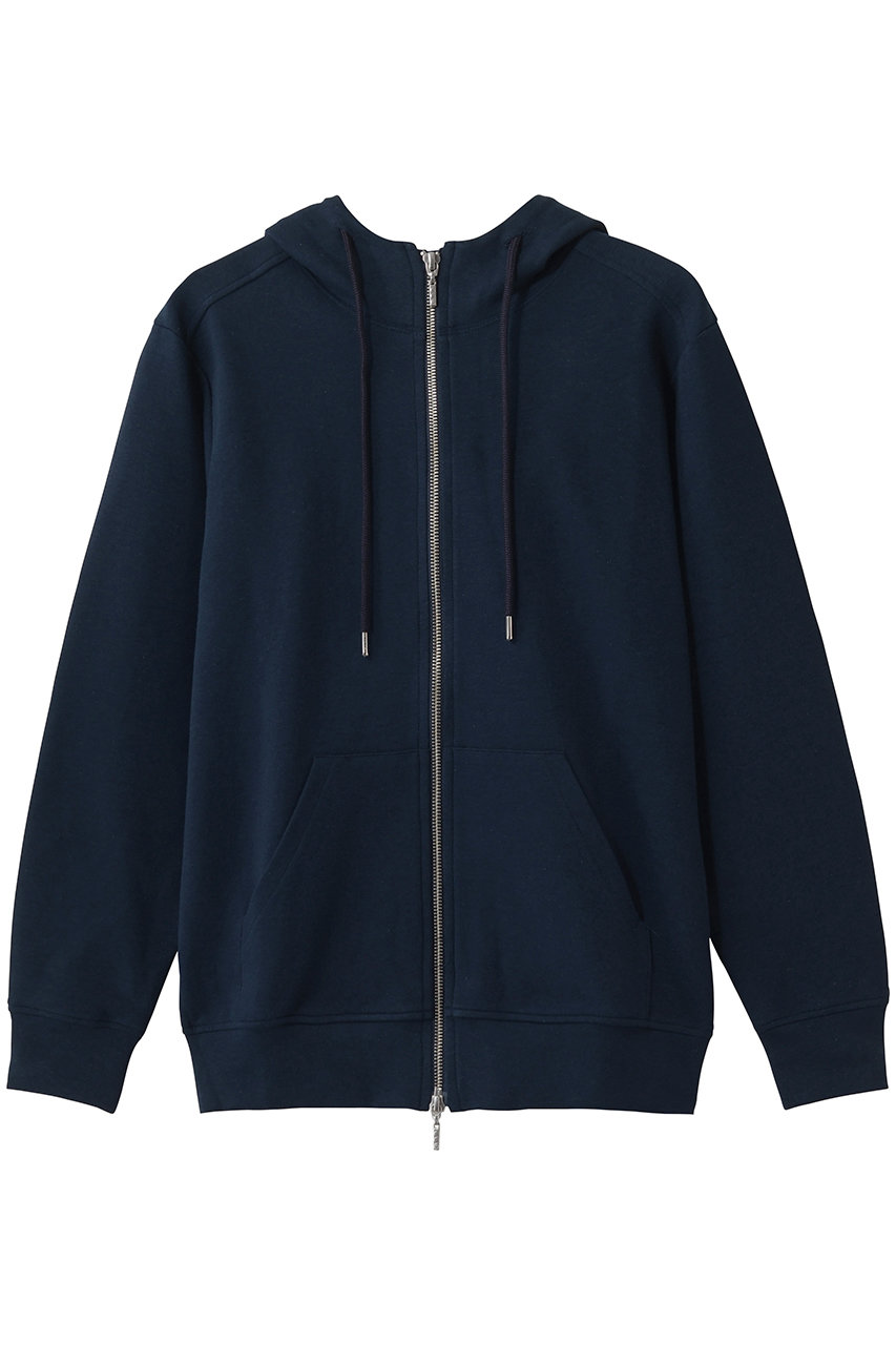 スリードッツ/three dotsの【MEN】ストレッチポンチ ジップフーディ(ナイトアイリス/UU701MY)