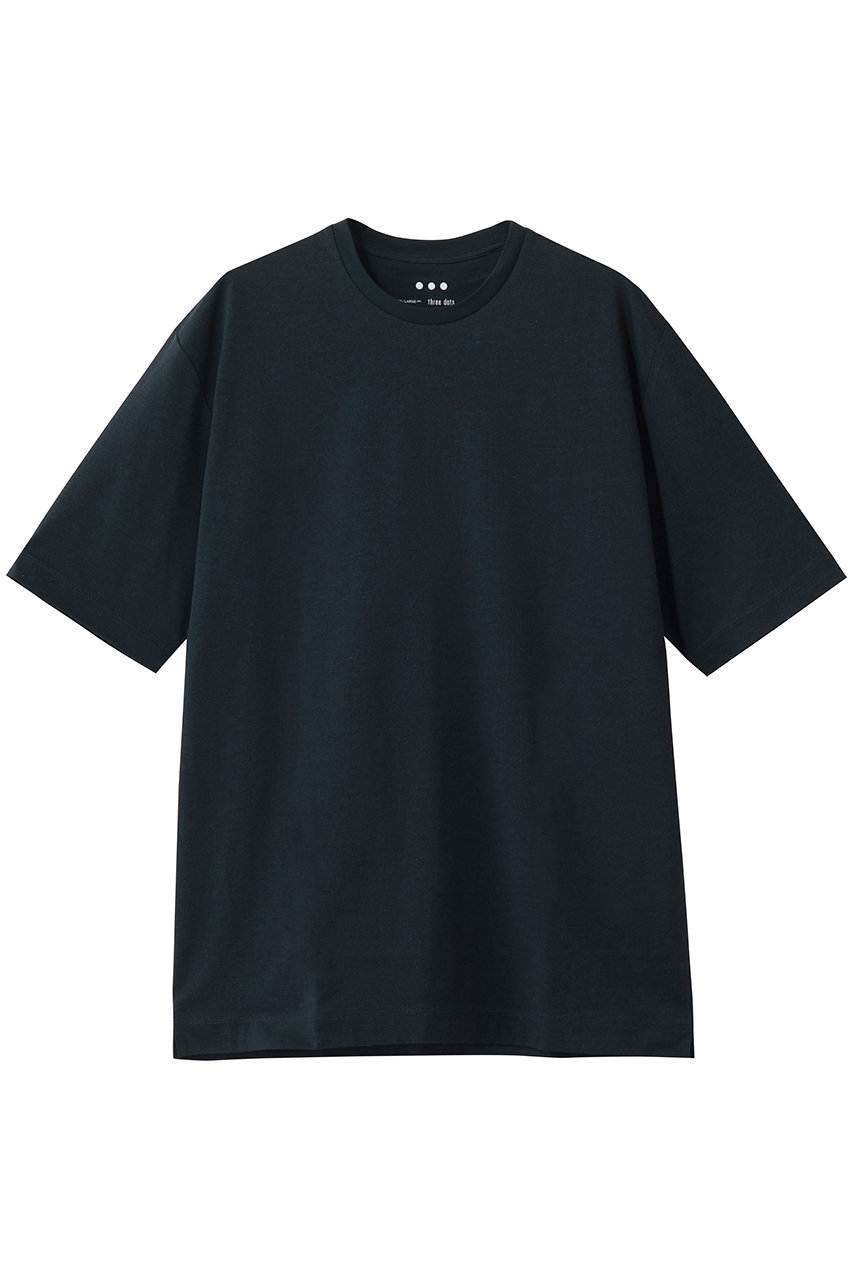 スリードッツ/three dotsの【MEN】パウダリーコットン クルーネックTシャツ(ダークネイビー/YJ1230MY)