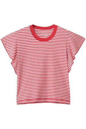 スリードッツ/three dotsの80ストレッチコットン ラッフルタンク(110100/110101)