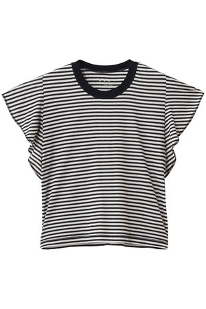 スリードッツ/three dotsの80ストレッチコットン ラッフルタンク(110100/110101)