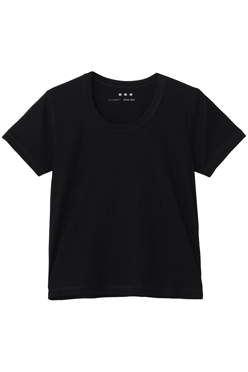 スリードッツ/three dotsの80ストレッチコットン コットンジェシカ(ブラック/BJ1001Y)