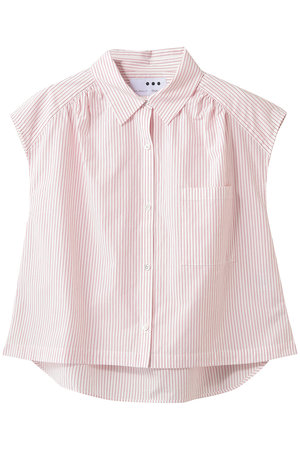 スリードッツ/three dotsのミニストライプ フレンチシャツ(110400/110402)