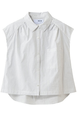 スリードッツ/three dotsのミニストライプ フレンチシャツ(110400/110402)