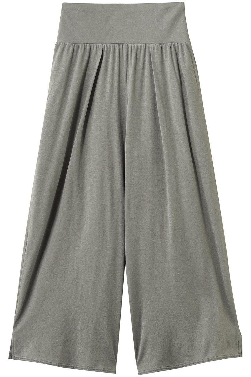 スリードッツ/three dotsのスマイルダブルコットン クロップドパンツ(スエードグレー/DF6004Y)