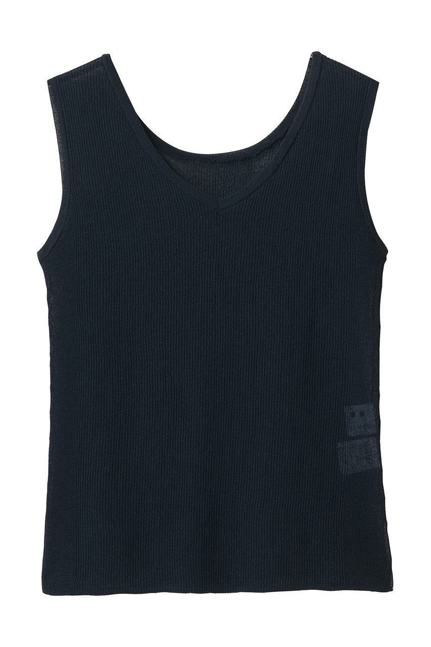 スリードッツ/three dotsのアロア シアー 2WAYタンク(ネイビー/EO0001Y)