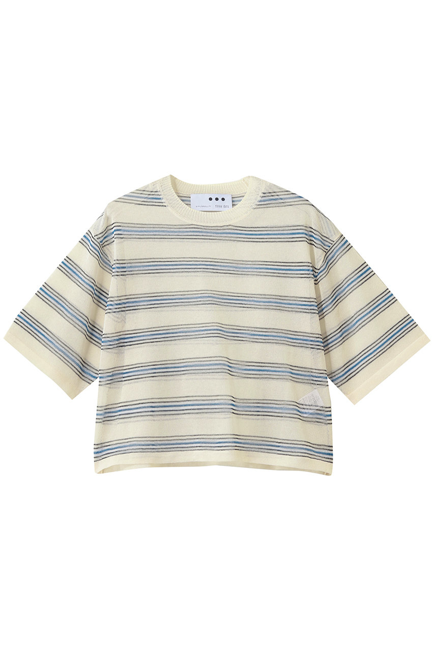 スリードッツ/three dotsのアロア シアーTシャツ(エクルマルチ/EO1001Y)