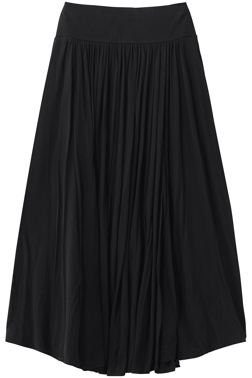 スリードッツ/three dotsのジャージーコレット ウィンドフレアスカート(ブラック/KD379Y)