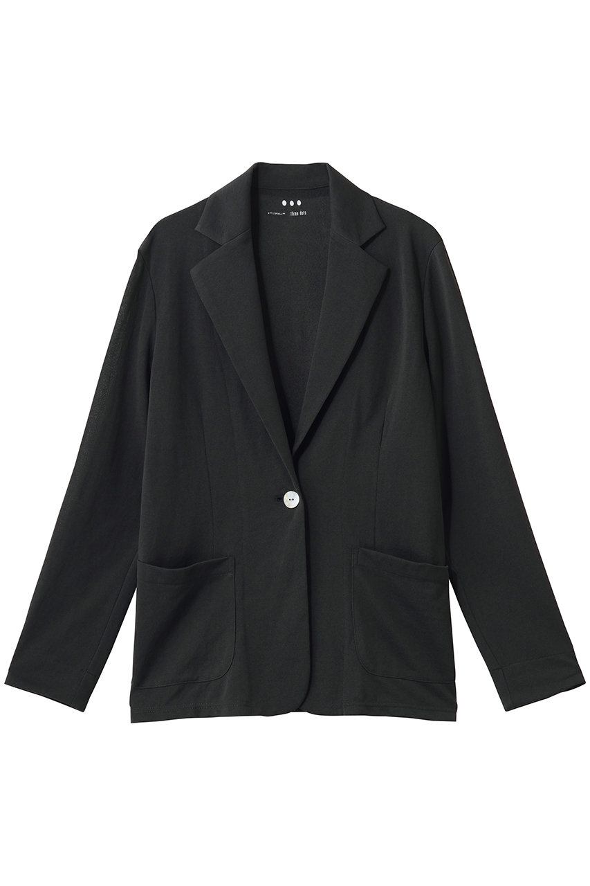 スリードッツ/three dotsのシアーテリー ジャケット(ソフトブラック/PT7001Y)