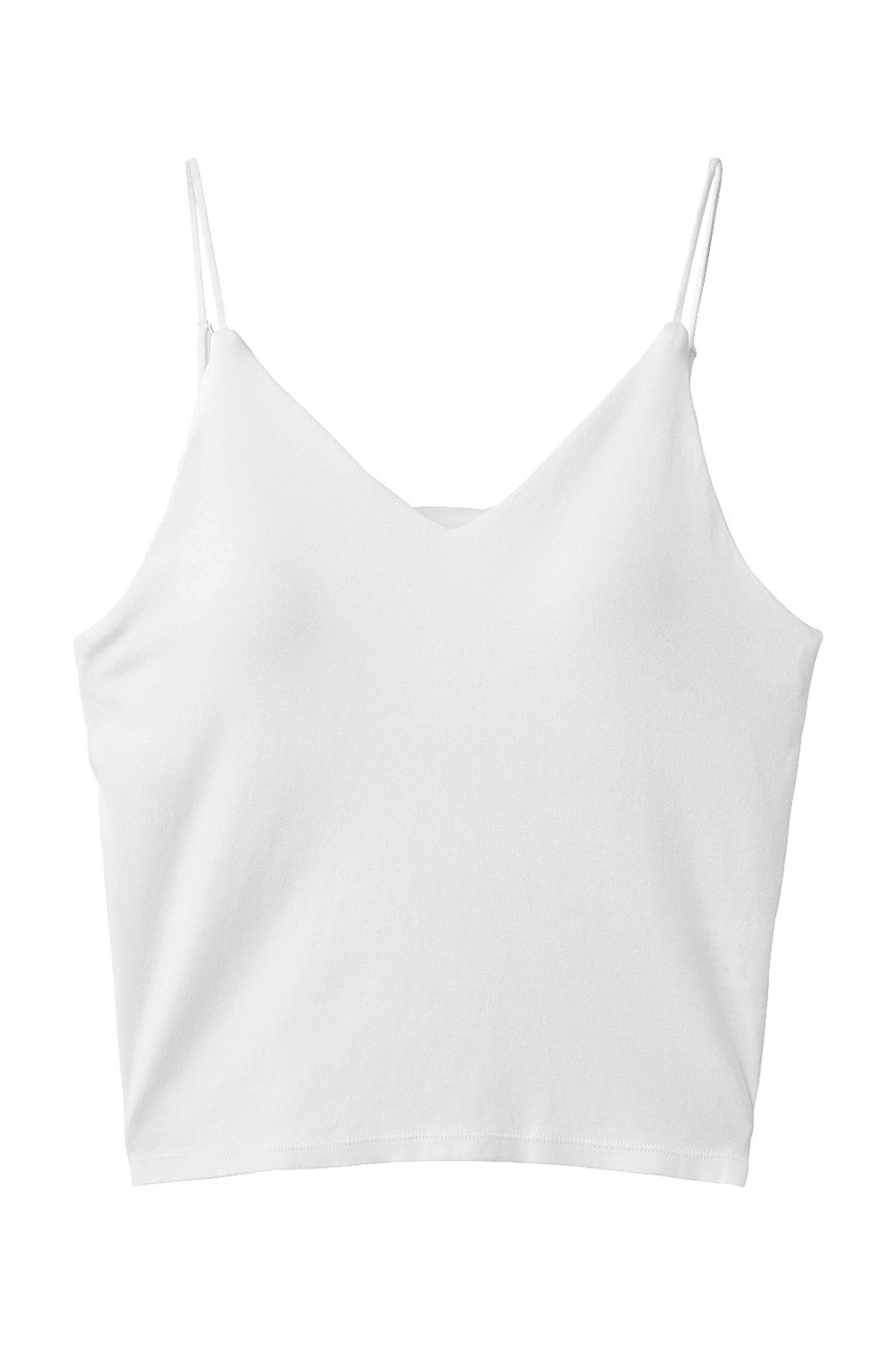 スリードッツ/three dotsのファンデーションコットン　ブラキャミソール(ホワイト/AE0004Y)