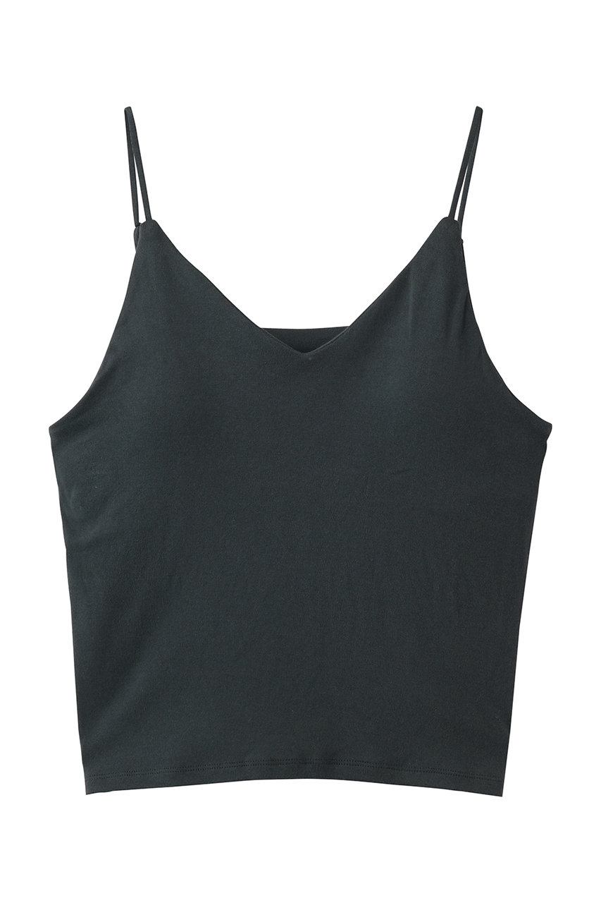 スリードッツ/three dotsのファンデーションコットン　ブラキャミソール(インクブラック/AE0004Y)