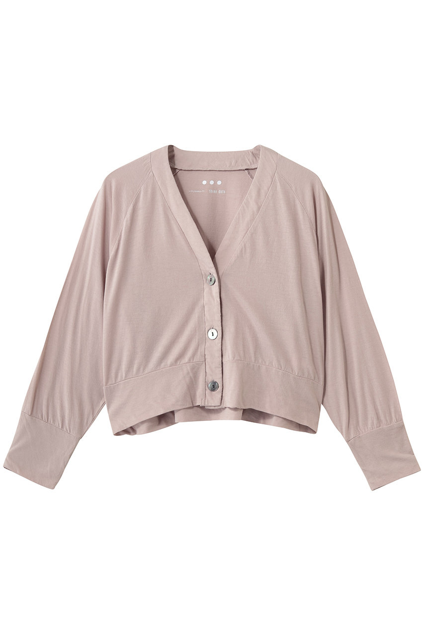 スリードッツ/three dotsのジャージーコレット　コクーンカーディガン(マーブペタル/KD7004Y)