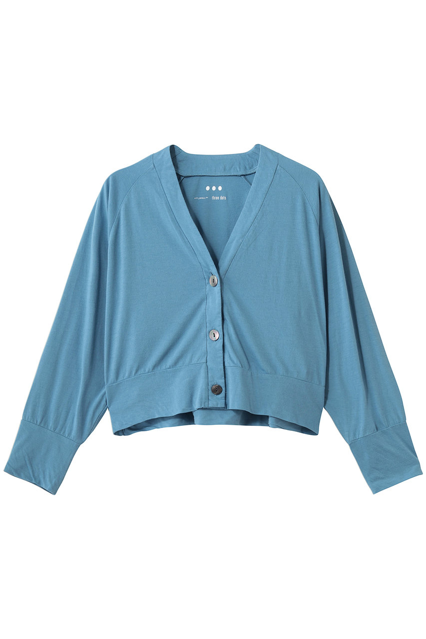 スリードッツ/three dotsのジャージーコレット　コクーンカーディガン(ウォッシュド/KD7004Y)