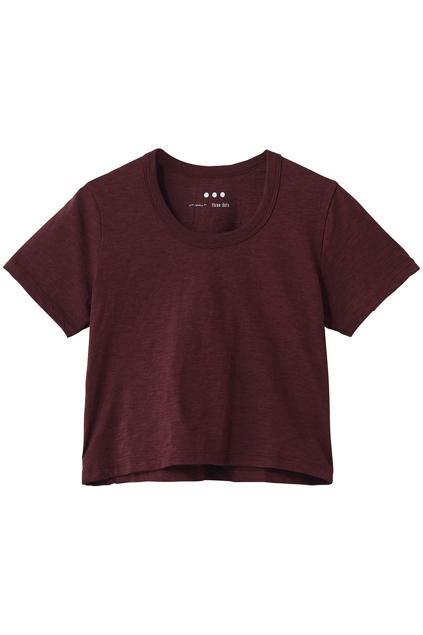 スリードッツ/three dotsのオーガニックスラブ　ジェシカ(バーガンディー/KK1001Y)