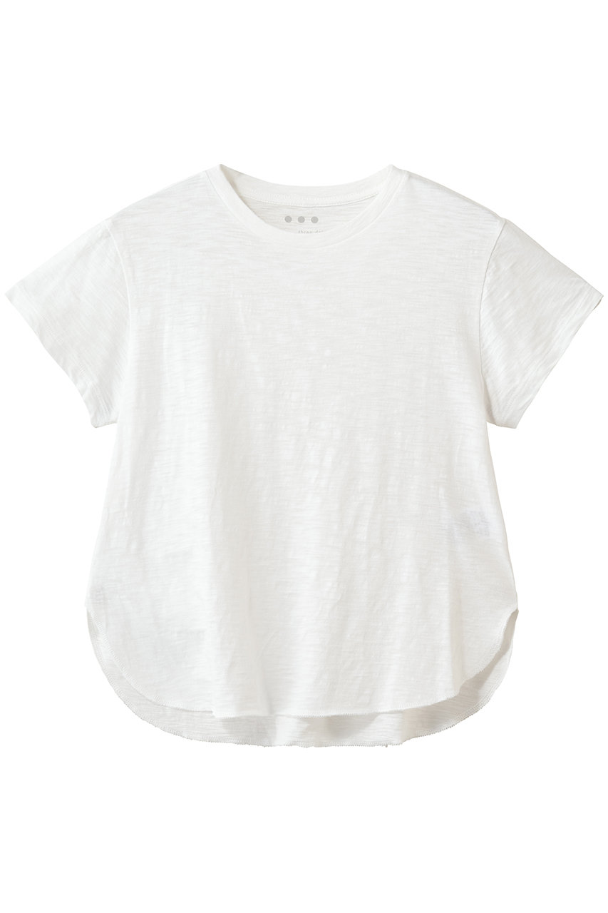 スリードッツ/three dotsのオーガニックスラブ　クルーネック(ホワイト/KK1002Y)