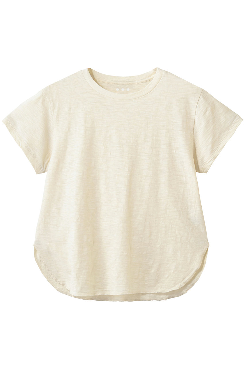 スリードッツ/three dotsのオーガニックスラブ　クルーネック(エクリュ/KK1002Y)