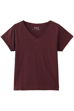 スリードッツ/three dotsのオーガニックスラブ　Vネック(110100/110103)