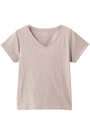 スリードッツ/three dotsのオーガニックスラブ　Vネック(110100/110103)