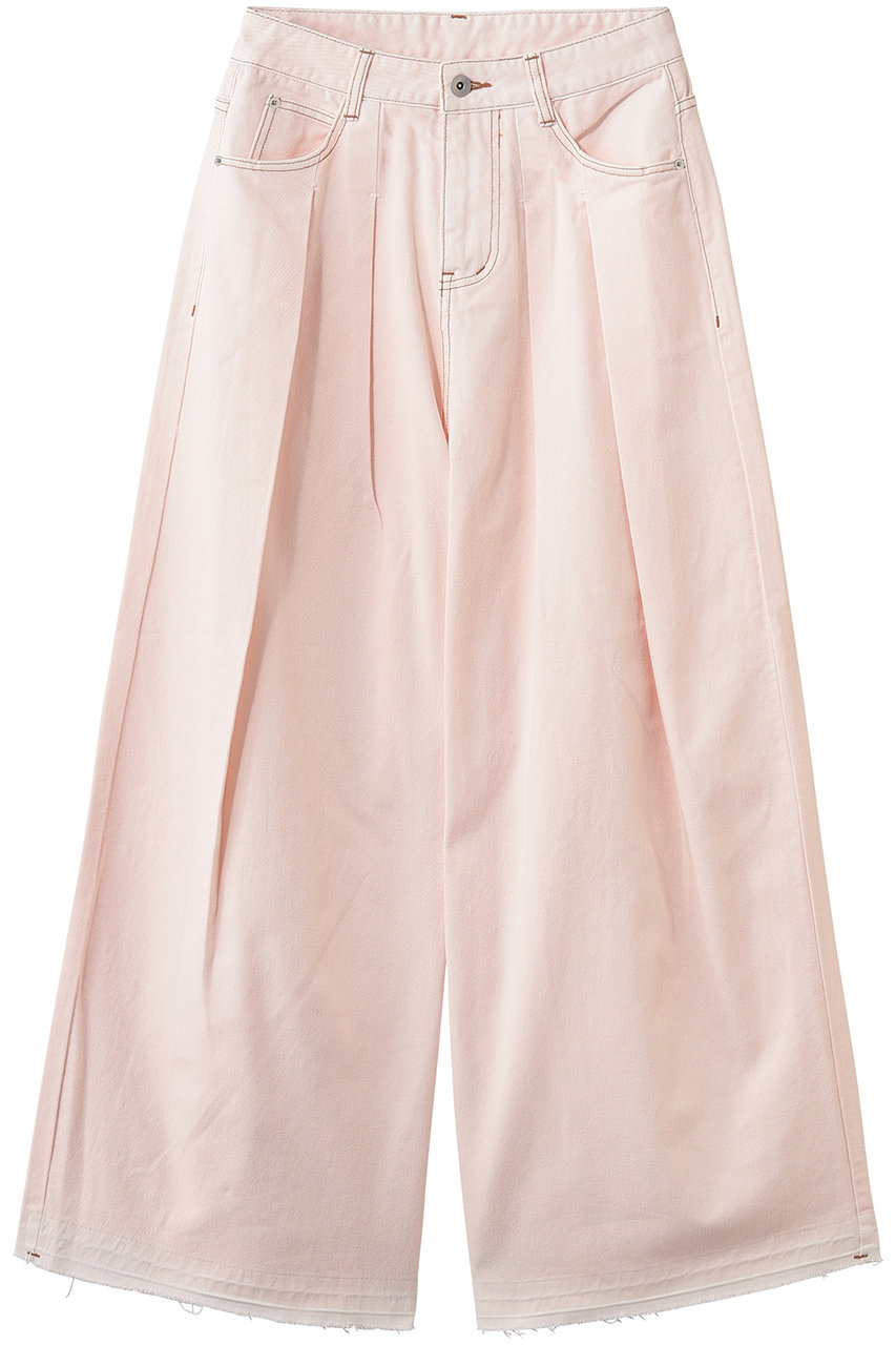 スリードッツ/three dotsのティント デニムパンツ(ティントレッド/TD6001Y)