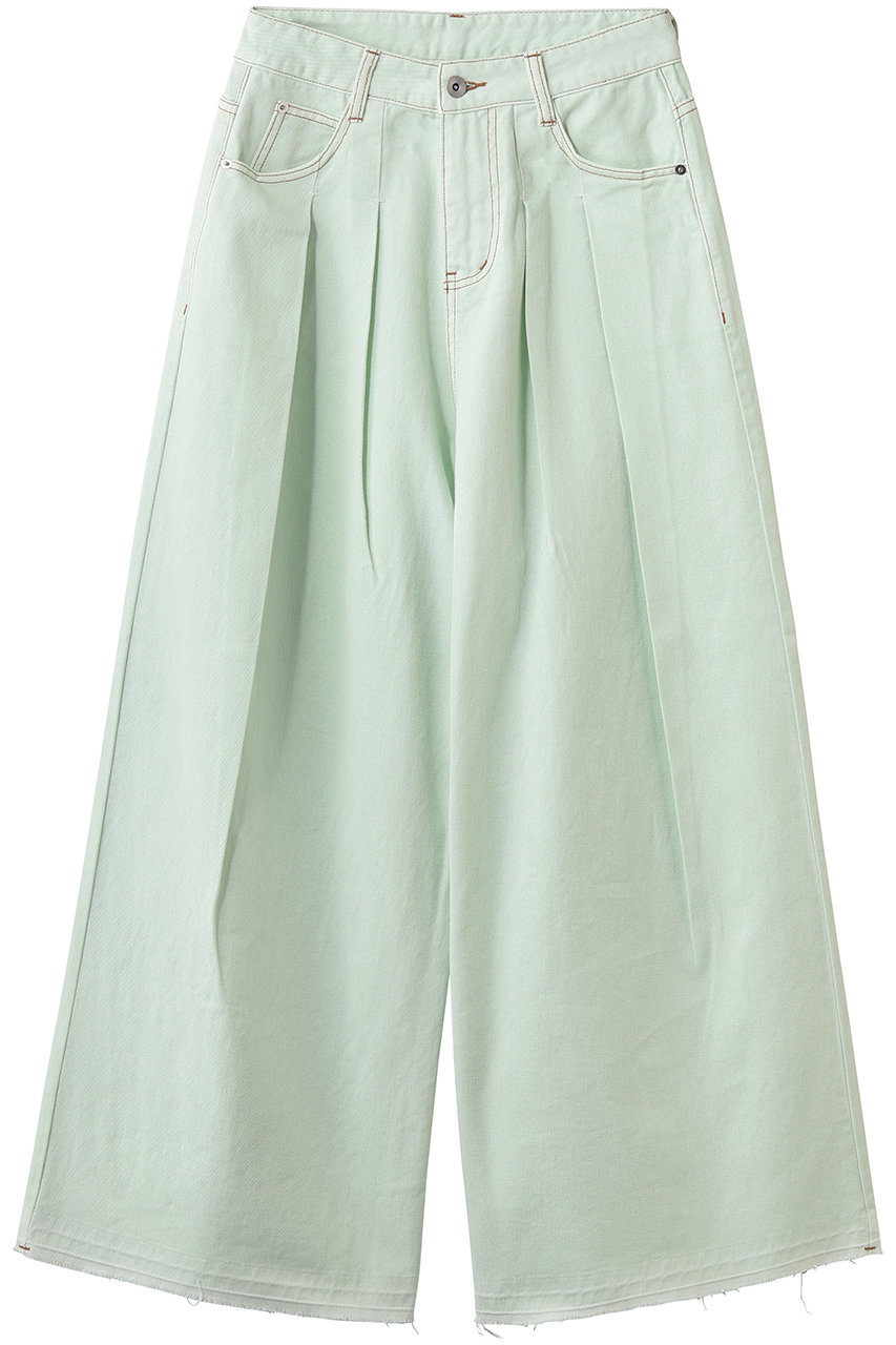 スリードッツ/three dotsのティント デニムパンツ(ティントミント/TD6001Y)