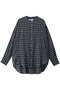 Shirring swell シャツ スリードッツ/three dots ネイビープレイド