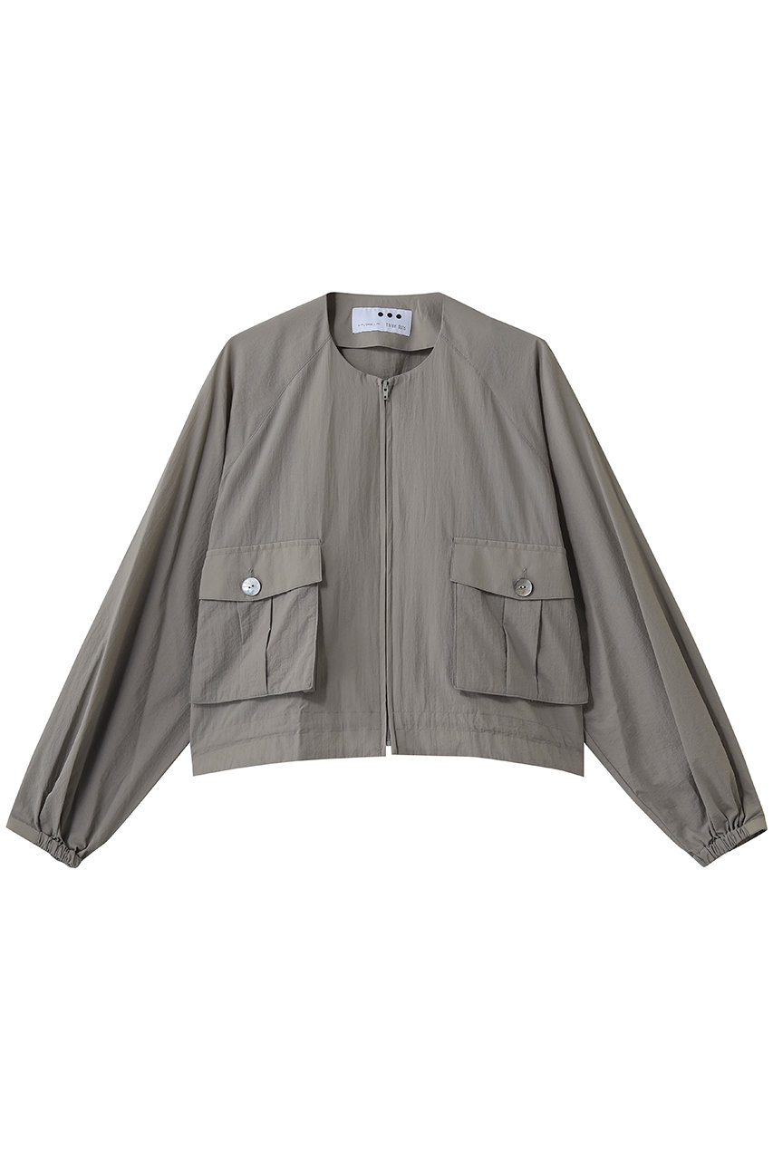 スリードッツ/three dotsのクリスピー タフタジャケット(グレーベージュ/JS7001Y)