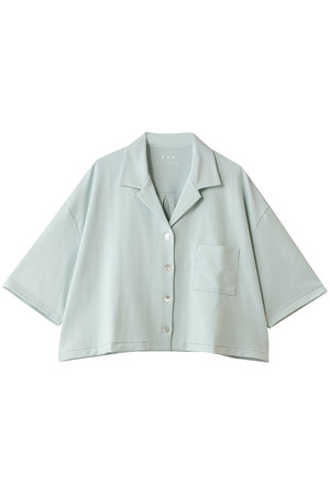 スリードッツ/three dotsのダブルニットスーピマ クロップドシャツ(110400/110402)