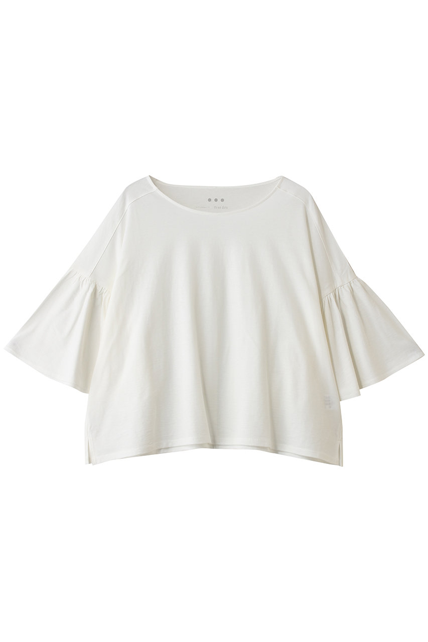 スリードッツ/three dotsのドライコットン ドレスTシャツ(ホワイト/HT1002Y)