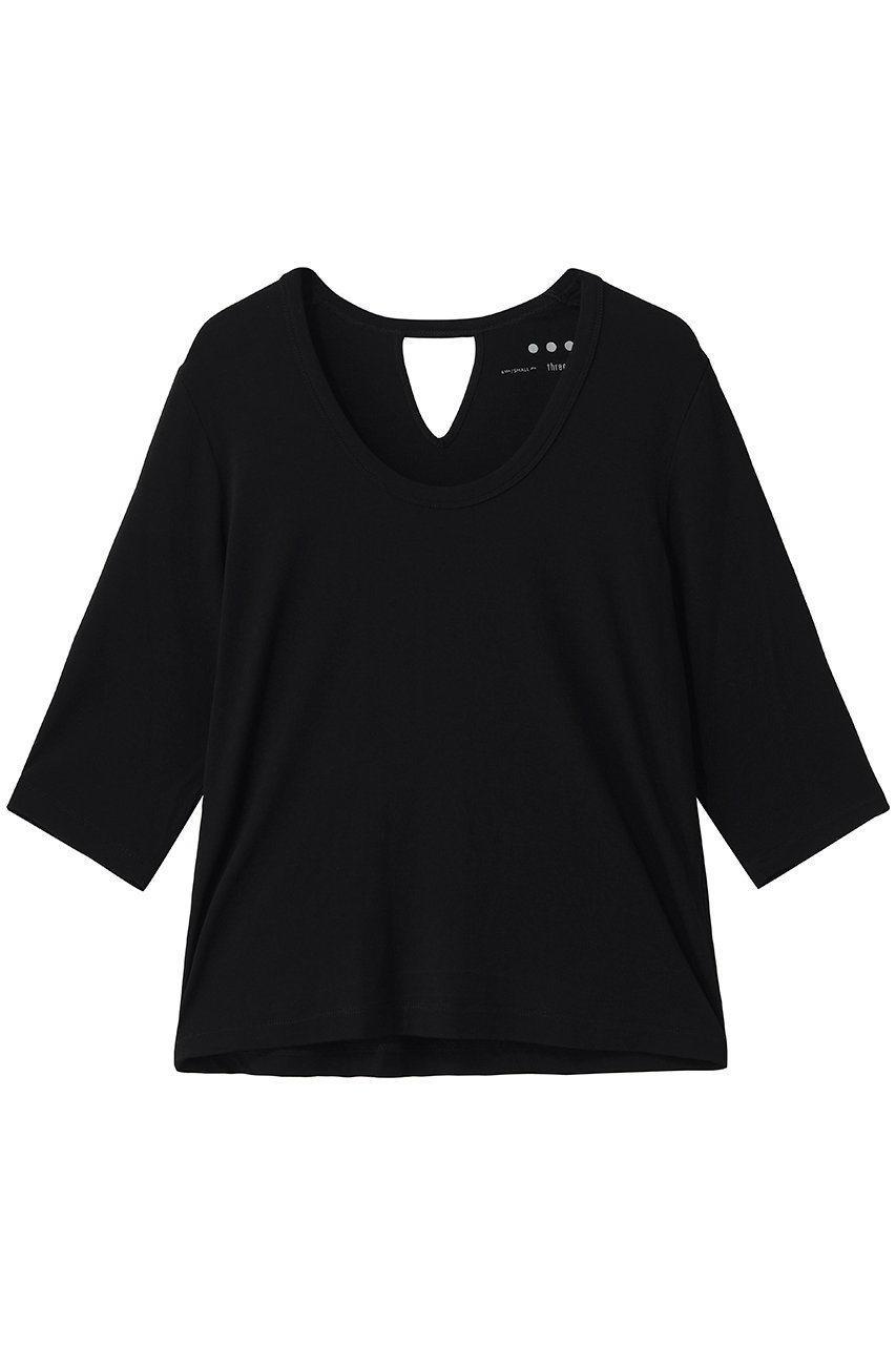 スリードッツ/three dotsのトラベルライン ジェシカ Tシャツ(ブラック/LG1009Y)