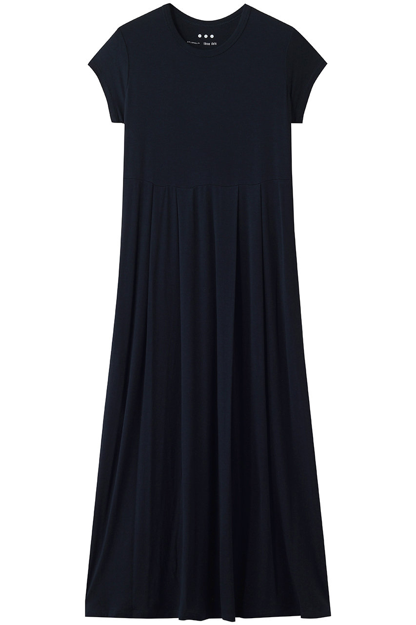 スリードッツ/three dotsのトラベルライン ドレス(ダークネイビー/LG5013Y)