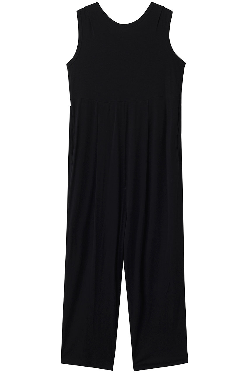 スリードッツ/three dotsのトラベルライン サロペット(ブラック/LG5014Y)