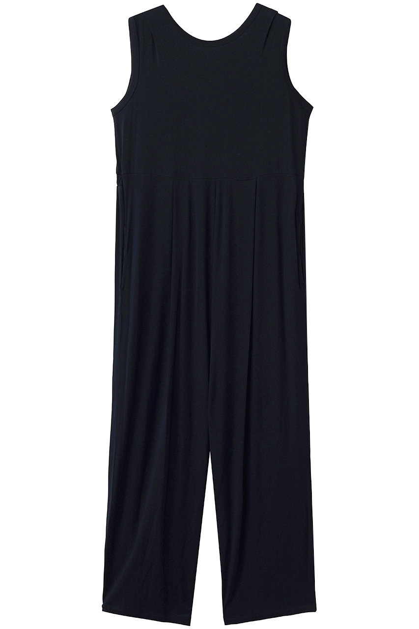 スリードッツ/three dotsのトラベルライン サロペット(ダークネイビー/LG5014Y)