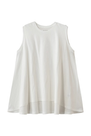 スリードッツ/three dotsのドライコットン ドレスTシャツ ドレープタンクトップ(110100/110101)