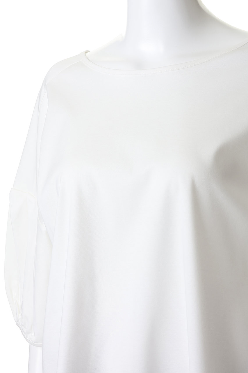 【美品】ELLIE ハーフスリーブトップス WHITE three dots(スリードッツ)｜シルケンジャージー ハーフスリーブ