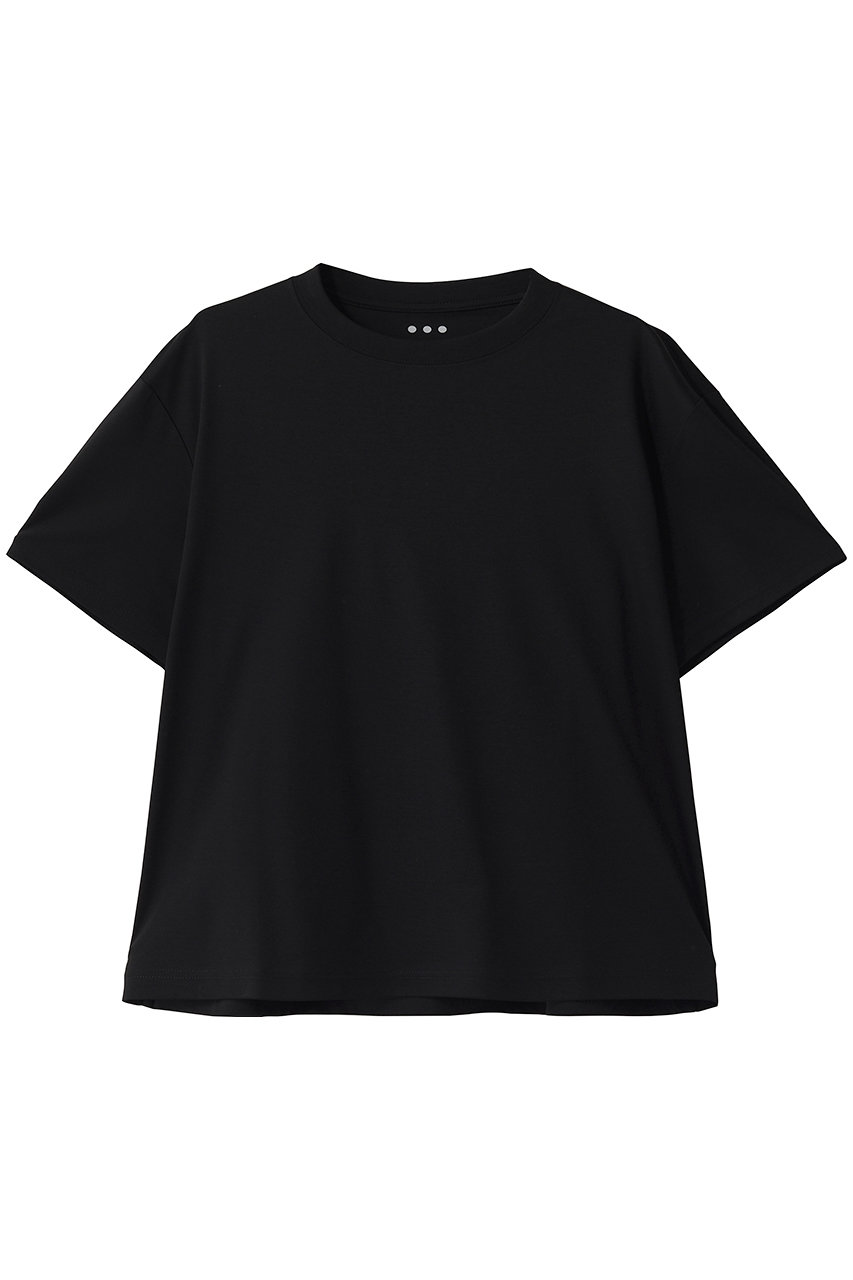 スリードッツ/three dotsの【UNISEX】シルケンジャージー ショートスリーブ(ブラック/NY1002YU)