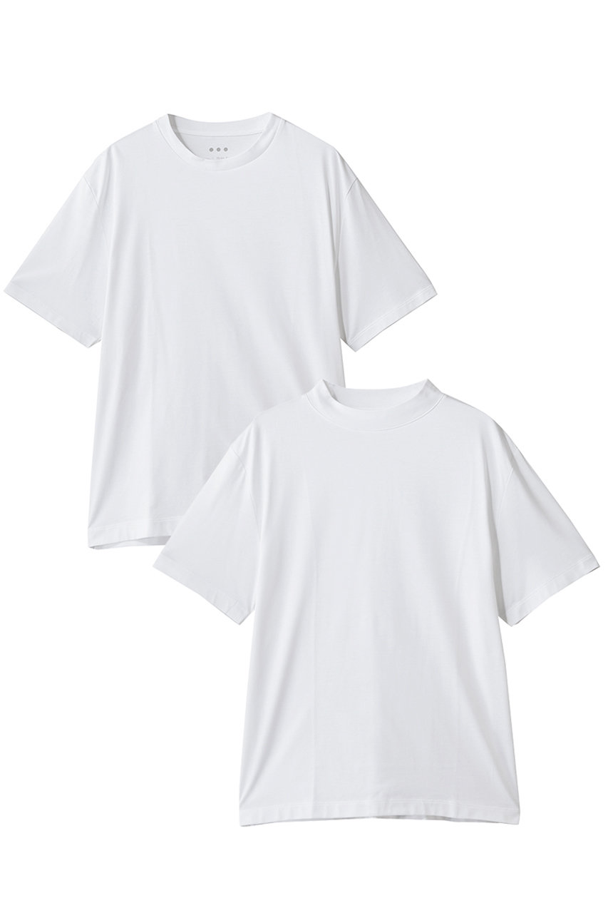 スリードッツ/three dotsの【UNISEX】パウダリーコットン 2パックTシャツ(ホワイト/YJT1010Y)