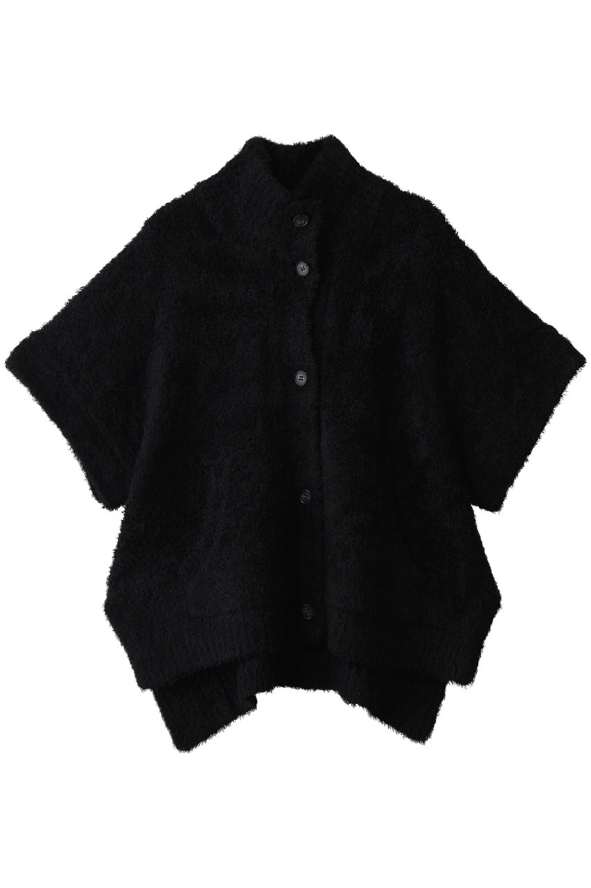 three dots フェザーウール ジレカーディガン (ブラック, S) スリードッツ ELLE SHOP