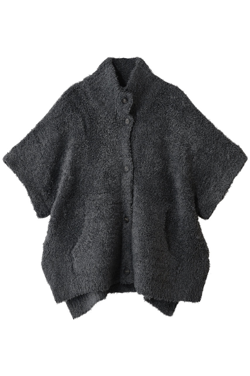 three dots フェザーウール ジレカーディガン (チャコール, S) スリードッツ ELLE SHOP