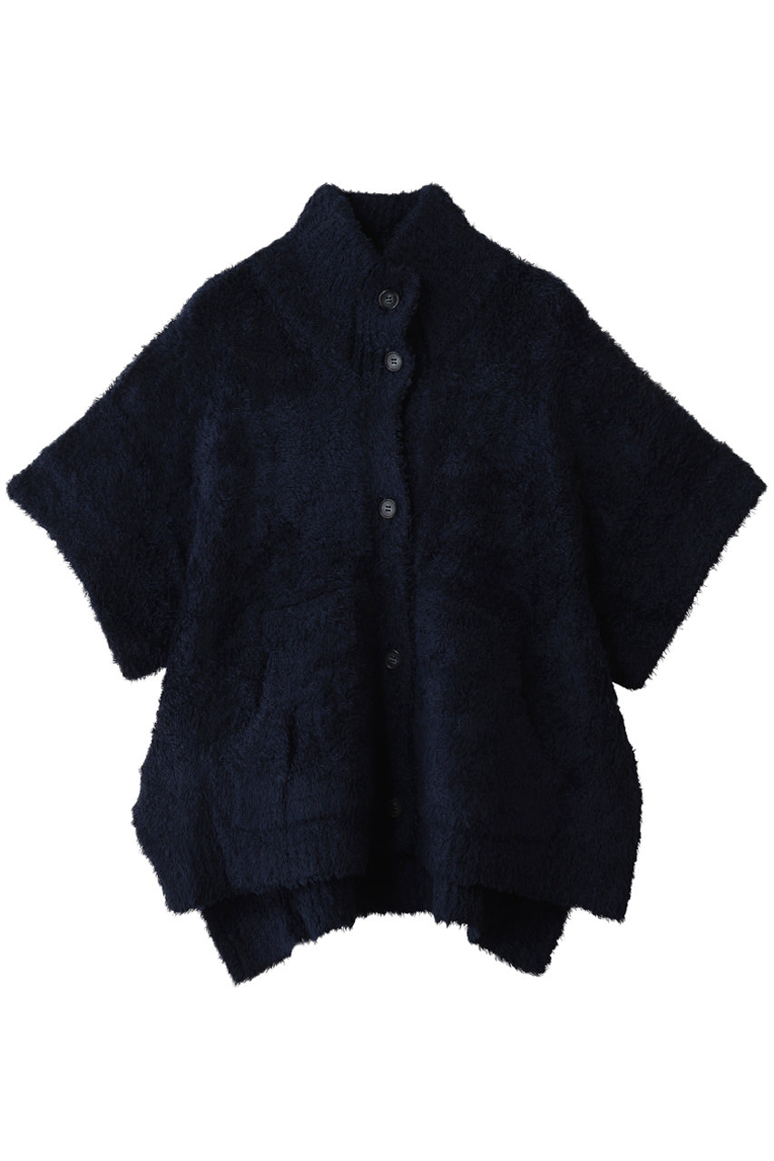 three dots フェザーウール ジレカーディガン (ネイビー, S) スリードッツ ELLE SHOP