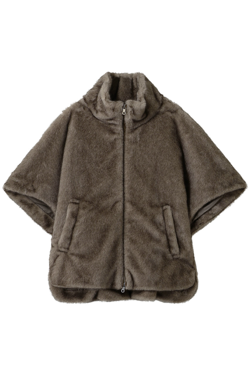 three dots ベロアファー ミリー (アッシュモカ, S) スリードッツ ELLE SHOP