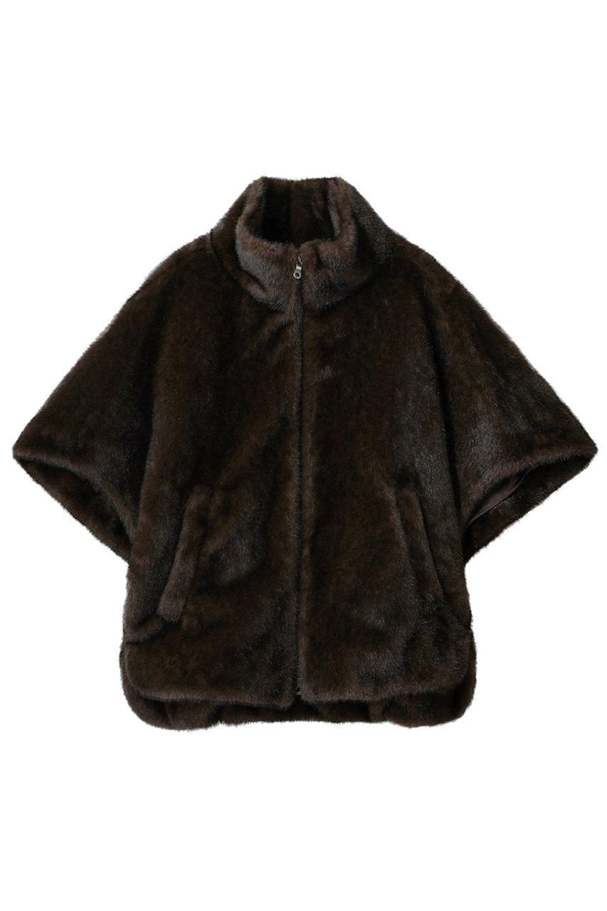 three dots ベロアファー ミリー (コーヒー, S) スリードッツ ELLE SHOP