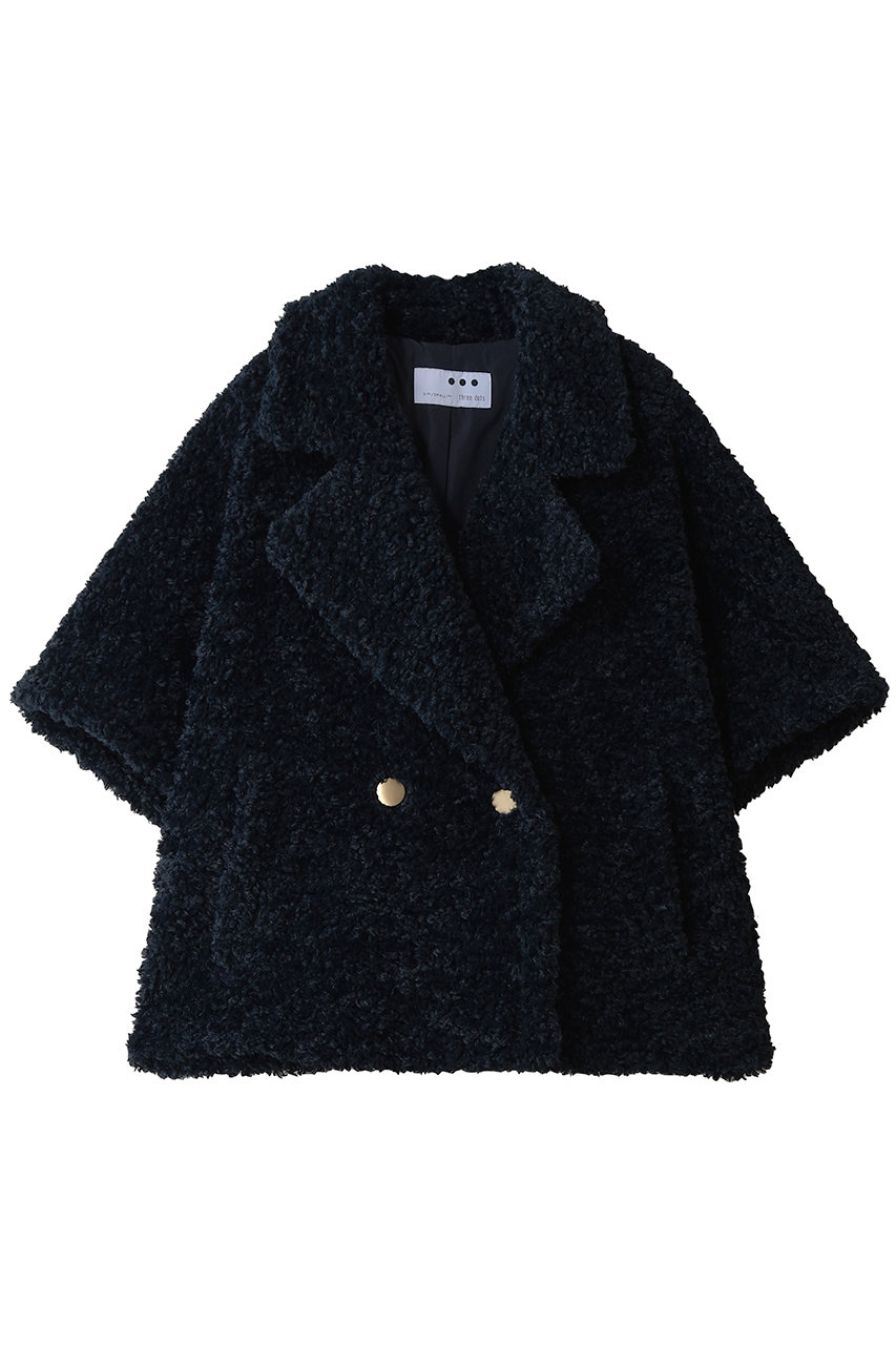 three dots 【ゾーイ】プードルボア ピーコートベスト (ネイビー, S) スリードッツ ELLE SHOP